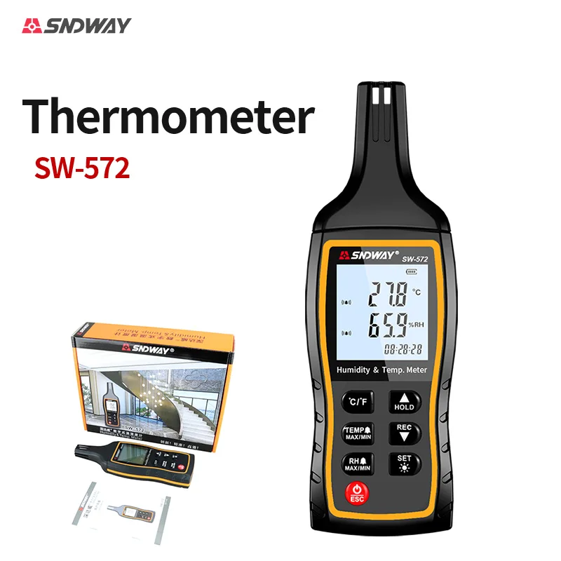 

SNDWAY SW-572digital LCD temperature and humidity meter indoor temperature and humidity meter tester monitoring weather station