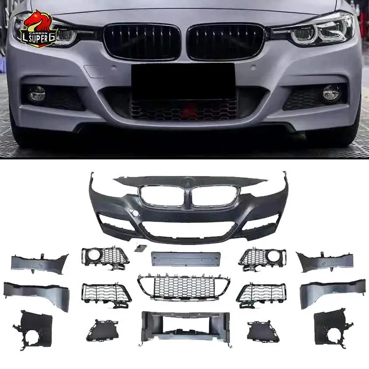 MT Style Body Kit For BMW 3 Series F30 F35 2013-2019 PP Material Front Bumper Fender Rear Bumper Side Skirts