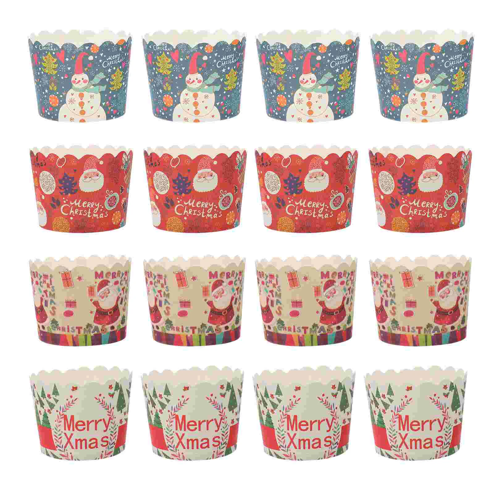 

200 Pcs Christmas Muffin Cups Paper Thicken Baking Cake Molds Dessert Supply Wrappers