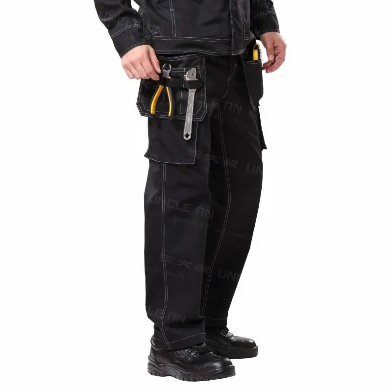 Men's Work Pants Black Workwear Trousers Outdoor Working Pants