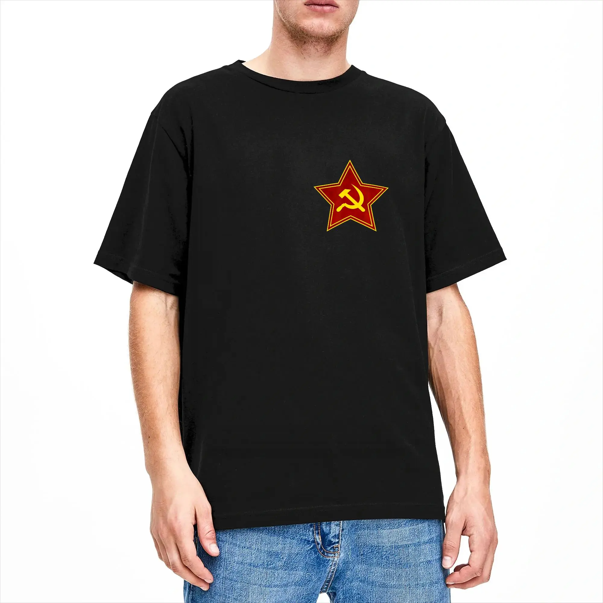 Soviet Union Red Star CCCP USSR Hammer And Sickle T-Shirt Summer  Cotton T-Shirts For Adult Casual Tee Shirt Short Sleeves Tees