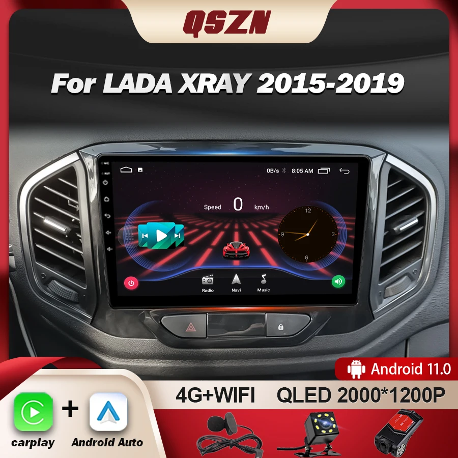 

QSZN Android 13 For LADA X Ray Xray 2015-2019 Car Radio Multimedia Player Carplay 4G WIFI Navigation GPS DSP Autoradio Stereo