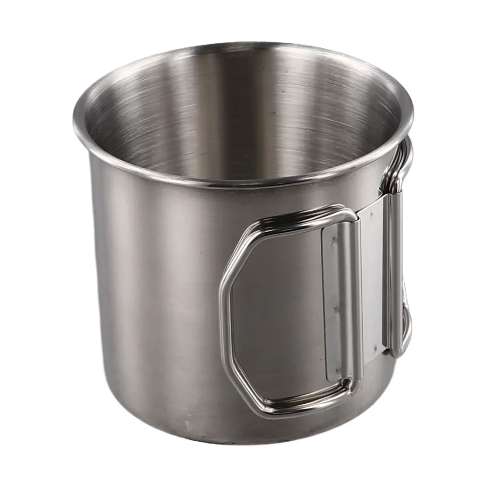 Outdoor Travel Handle Water Cup Beer Mug Titanium Pot 260/350/600/660ML Folding Handle Picnic Mug Stainless Steel