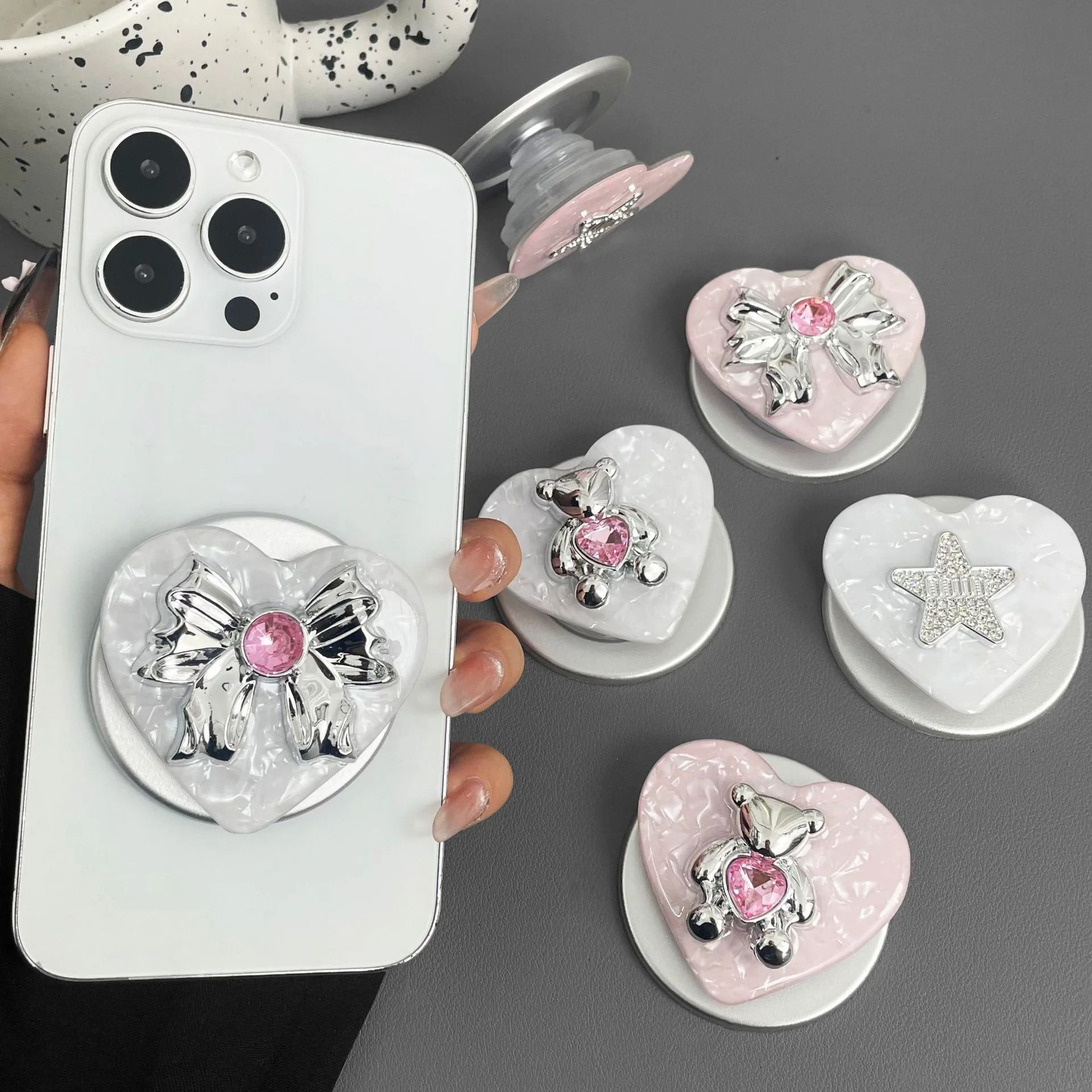 

Ins Shell Pattern Love Is Suitable for MagSafe Magnetic Suction Bracket Super Adsorption Force Retractable Desktop Airbag New