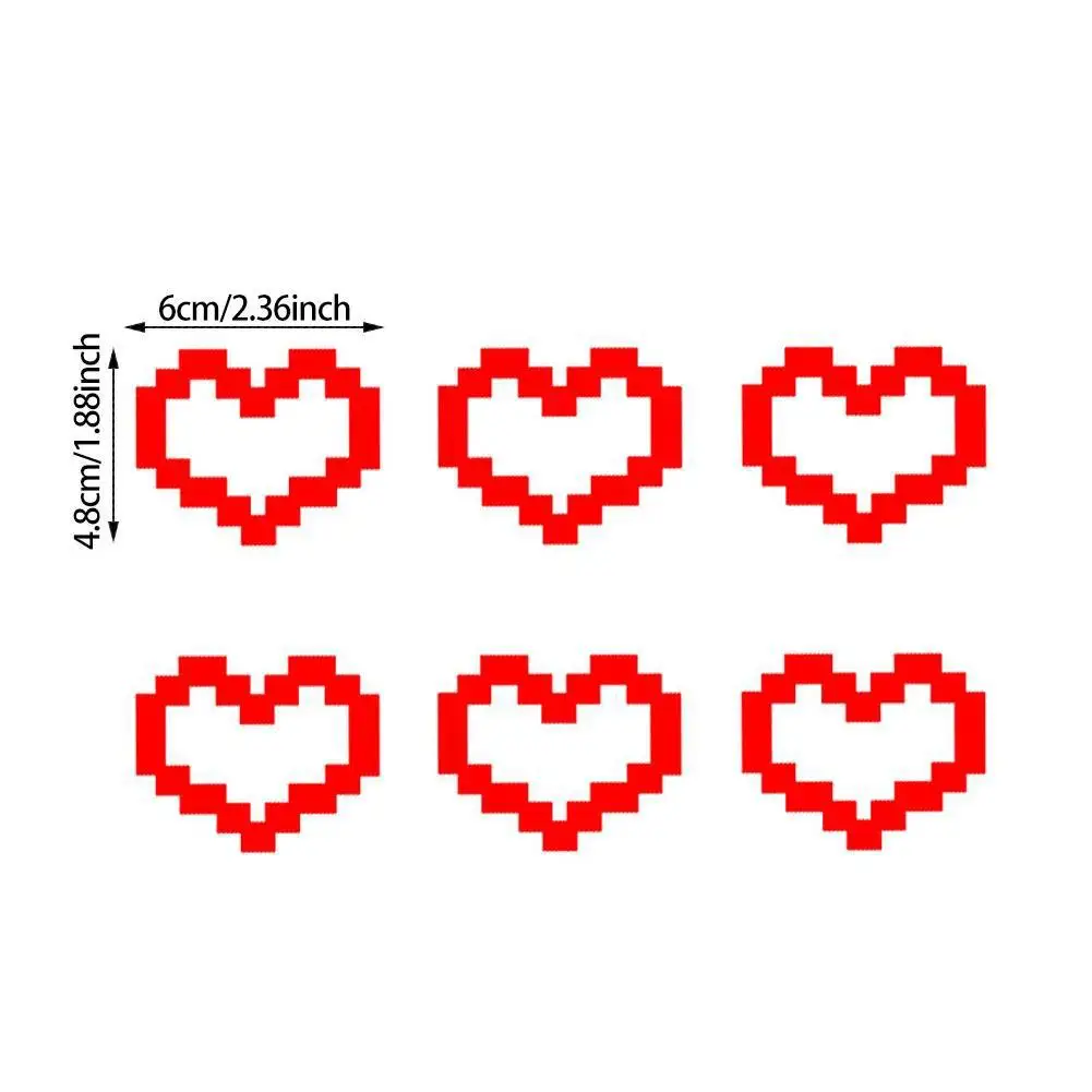 ملصق سيارة على شكل قلب بيكسل - ملصق حب 6 بت للمصباح الخلفي للنافذة، ديكور فينيل مقاوم للماء لتخصيص سيارتك #6