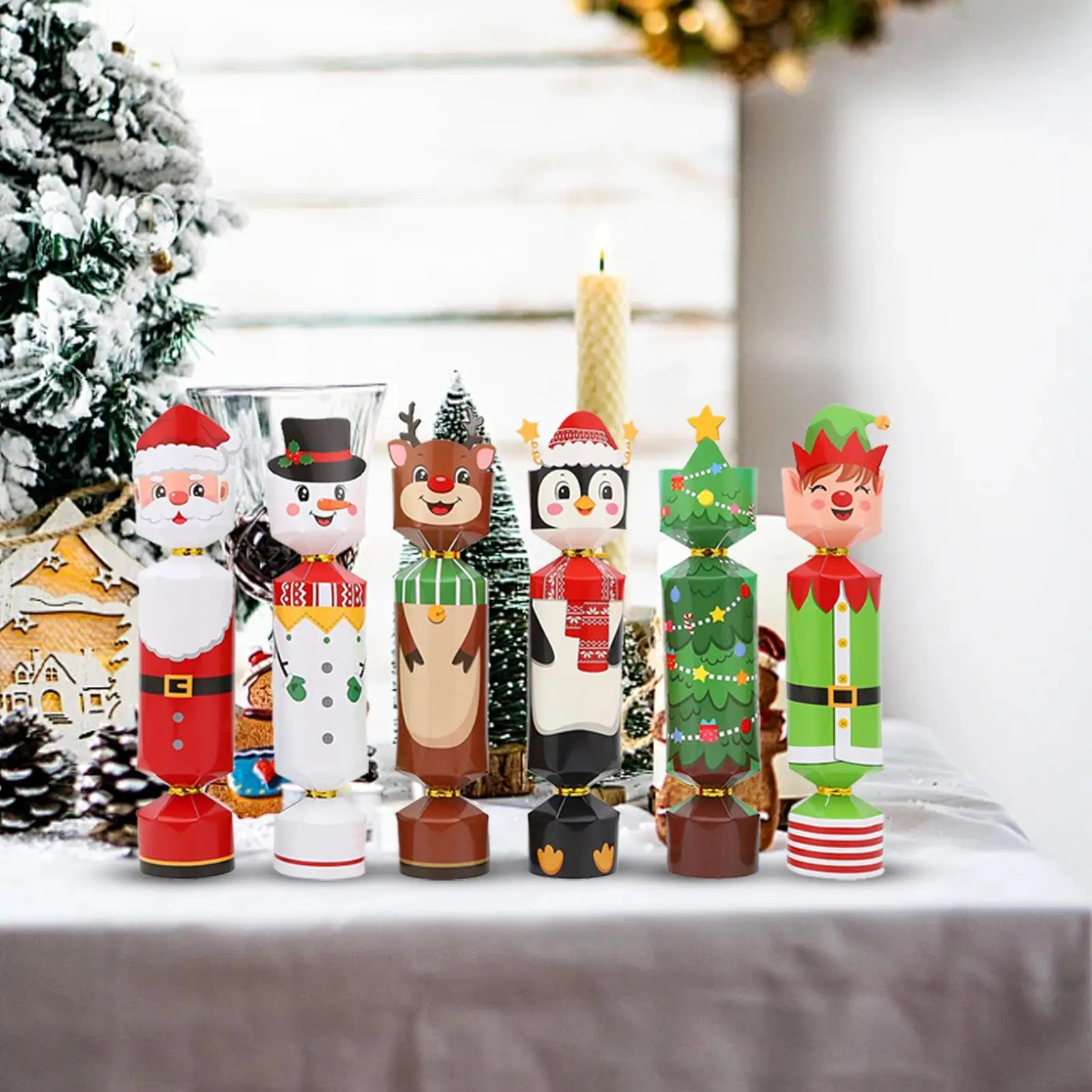 هدايا حفلات طاولة عيد الميلاد 24 قطعة من مقرمشات عيد الميلاد مع جوائز للبالغين، زينة للعطلات للبالغين في العائلة