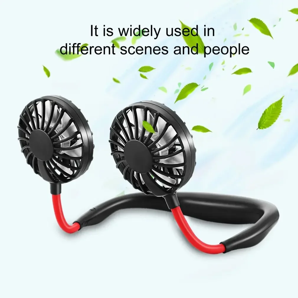 Mini Usb Draagbare Ventilator Handsfree Neck Fan Oplaadbare Batterij Kleine Draagbare Sport Fan 2000mA Bureau Hand Airconditione