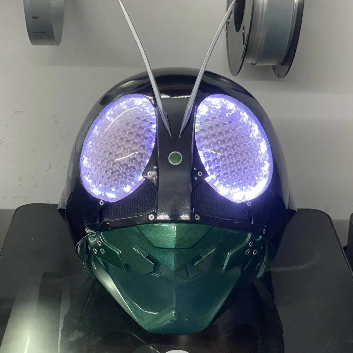 Anime Cosplay Shin Kamen Rider Led Light Halloween Role Mask Helmet For Adult Men Play Masks Masquerade Mask Photographic Prop