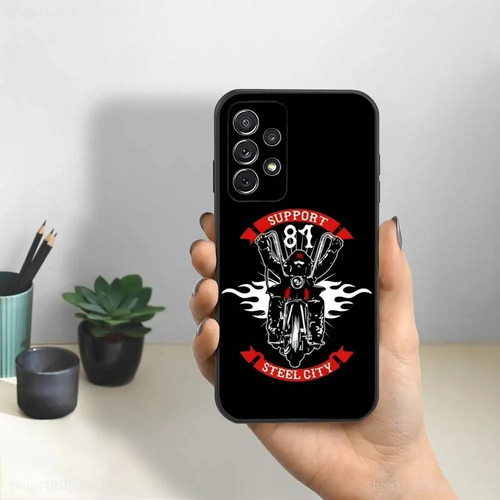 Etui na telefon Hells Angels Moto-81 Cool do Samsunga S25, S24, S23, S22, S21, S20, S10, Ultra, Plus, Lite, FE, miękki silikonowy czarny pokrowiec