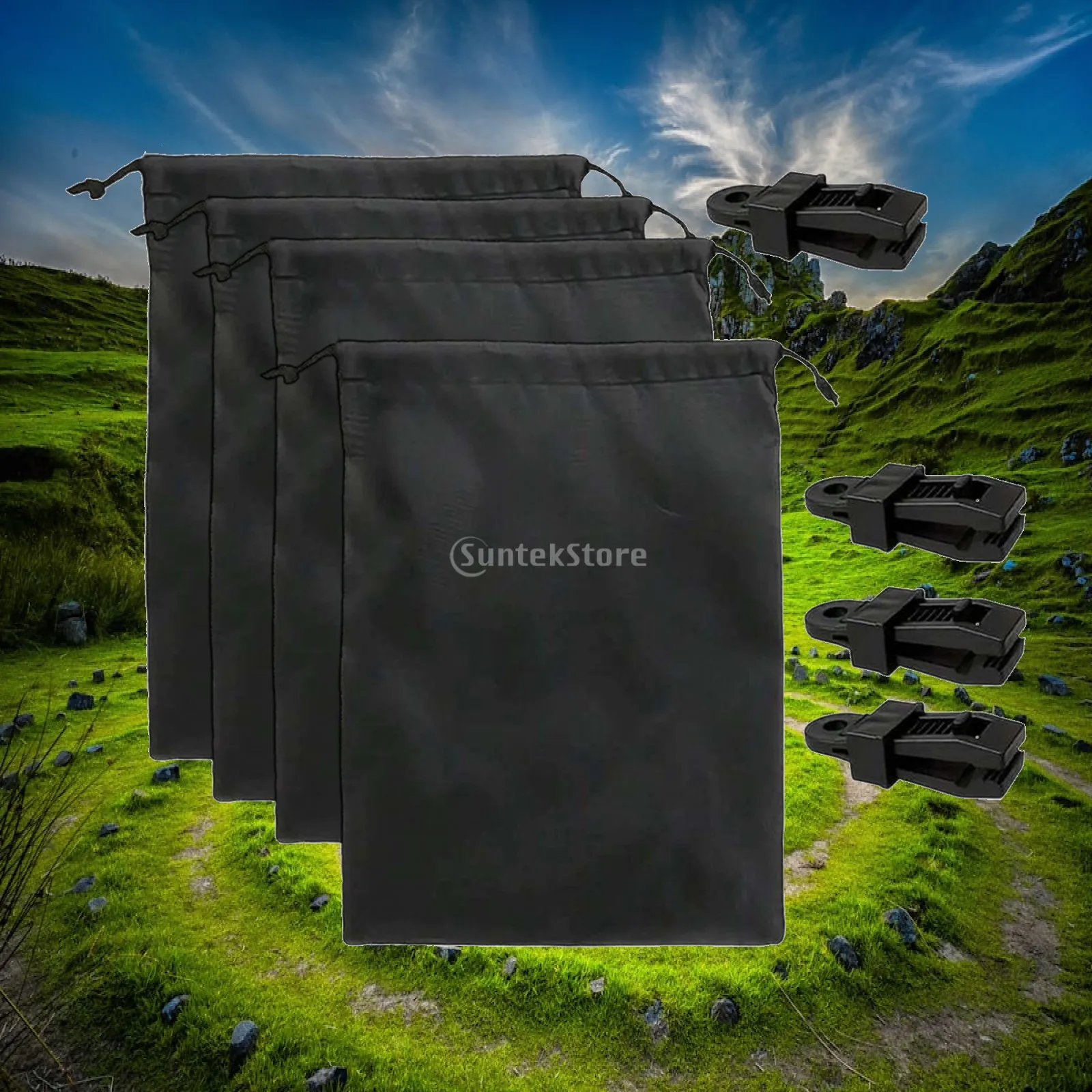 Outdoor Curtain Weighted Blocks Versatile for Porch, Terrace Quick Installation Accessories Adjustable with Clips