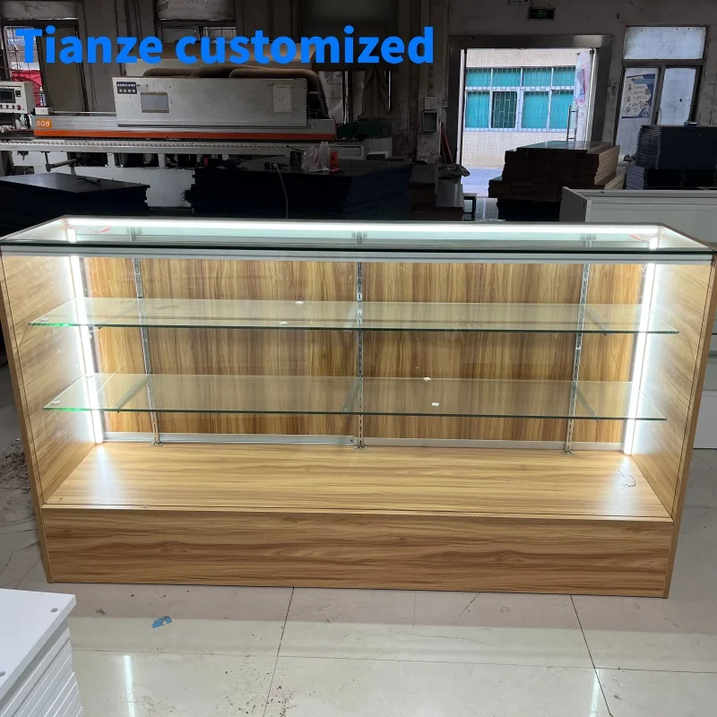 

(customized)6ft Commercial Furniture Display Cabinet Store the Aluminum Frame and Glass Showcase Display with Affordab