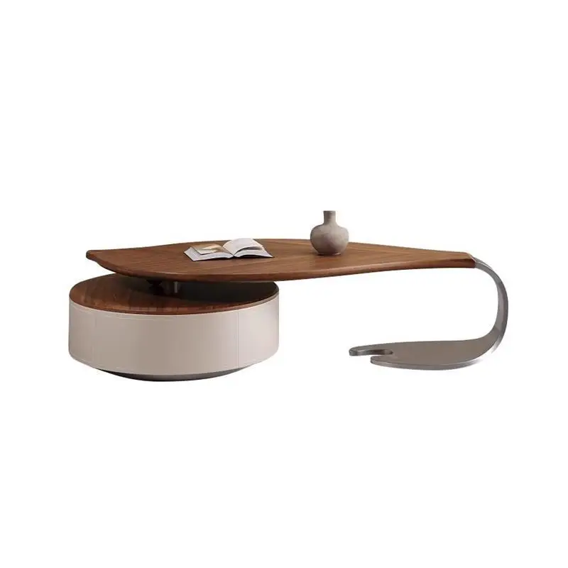 

Modern Light Luxury Minimalist Leaf Solid Wood Rock Plate Creative Irregular Designer Living Room Home Coffee Table