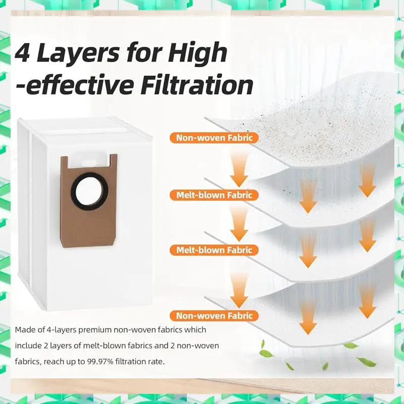 

FIZP 14PCS Dust Bags Replacement For Eufy Omni S1 Pro Robot Vacuum Cleaner Large Capacity Vacuum Dust Collecting Bags