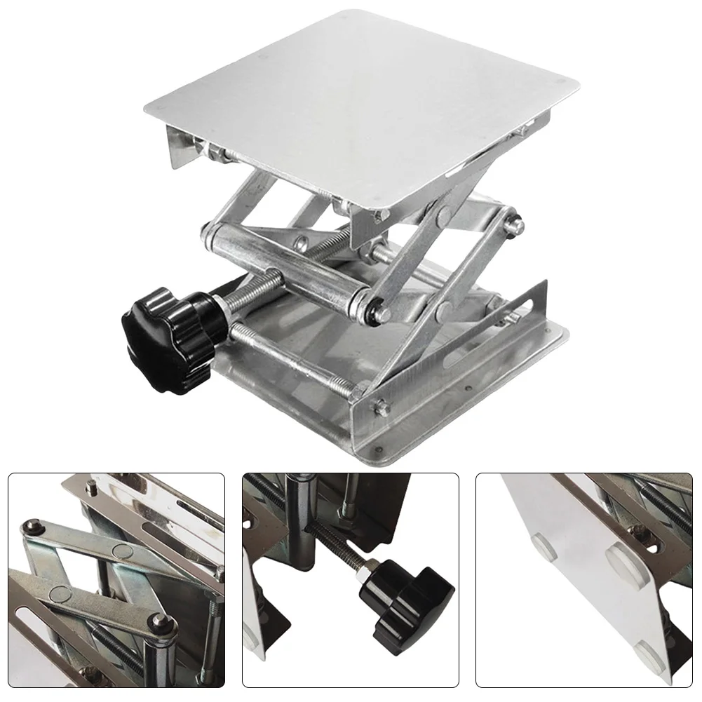 

1pcs 150x150mm Stainless Steel Lifting Table Wood Carving Adjustable Laboratory Lifting Stand Woodworking Machinery Router Lift