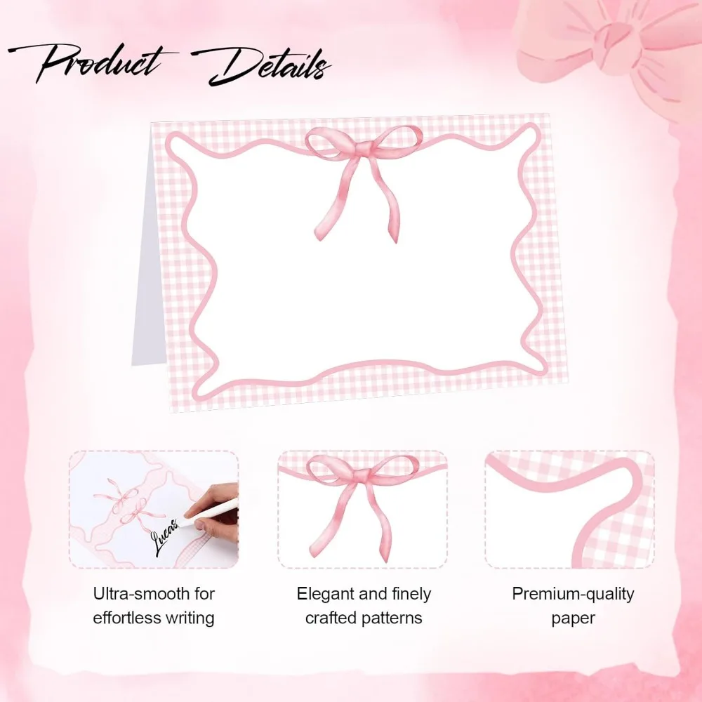 24 قطعة القماش القطني الوردي نزهة الطرف الديكور القوس مكان بطاقات 6x4 بوصة الصيف تحت عنوان القوس خيمة بطاقة كبيرة عطلة الجدول Se #3