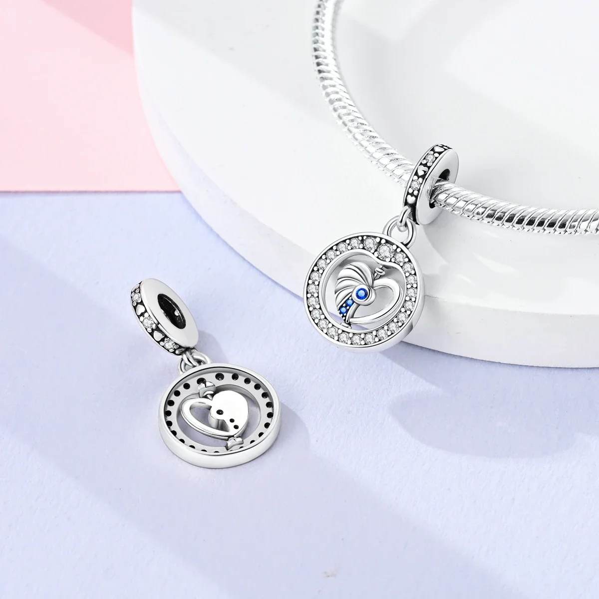 

Blue Ocean Heart-shaped Charms 925 Sterling Silver Original Beads Fit Original 925 Charms Bracelet Beads Jewelry Gifts for Women