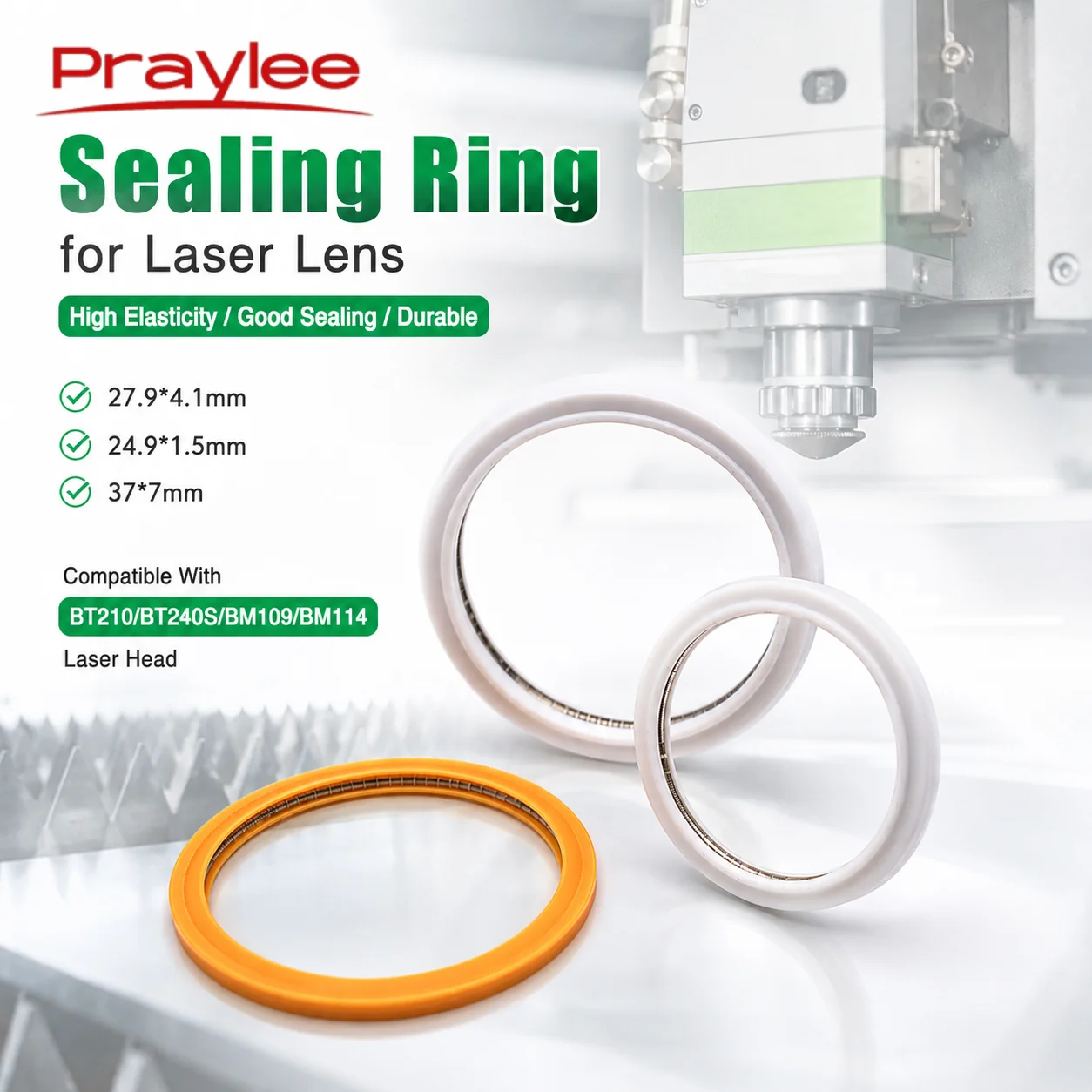 Raytools Sealing Ring for Laser Lens 27.9x4.1/24.9x1.5/37x7mm Protection Windows Seal BT210/BT240S/BM109/BM114 Laser Head