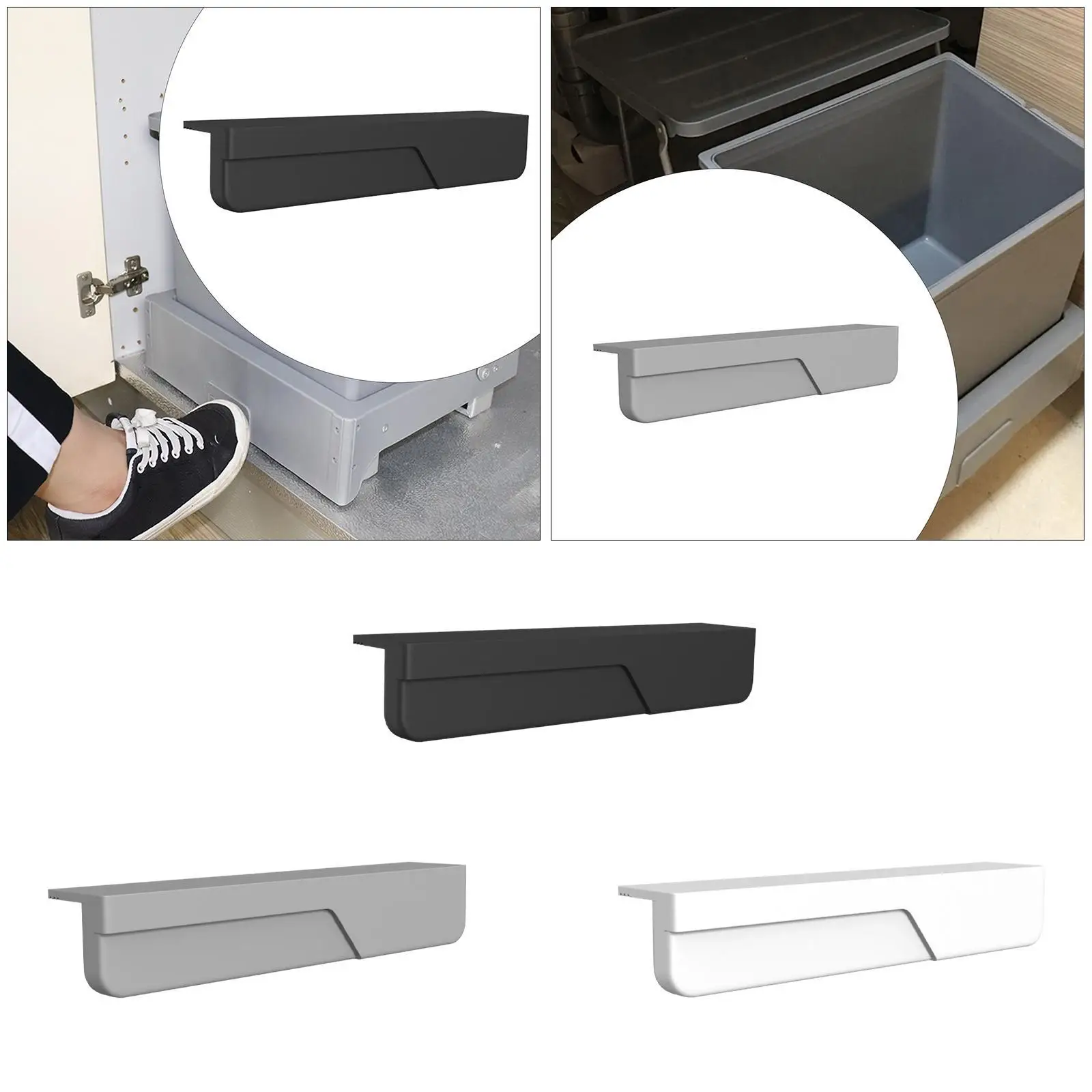 Touchless Cabinet Door Foot Pull Silicone Handle for Pull Out Trash Bin Drawer in Modern Kitchen