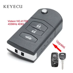 41703 aggiornato Flip Remote Car Key Fob sostituzione 3 pulsanti 433MHz 4 d63 Chip per Mazda MX5 MK2.5 2000 2001 2002 2003 2004 2005