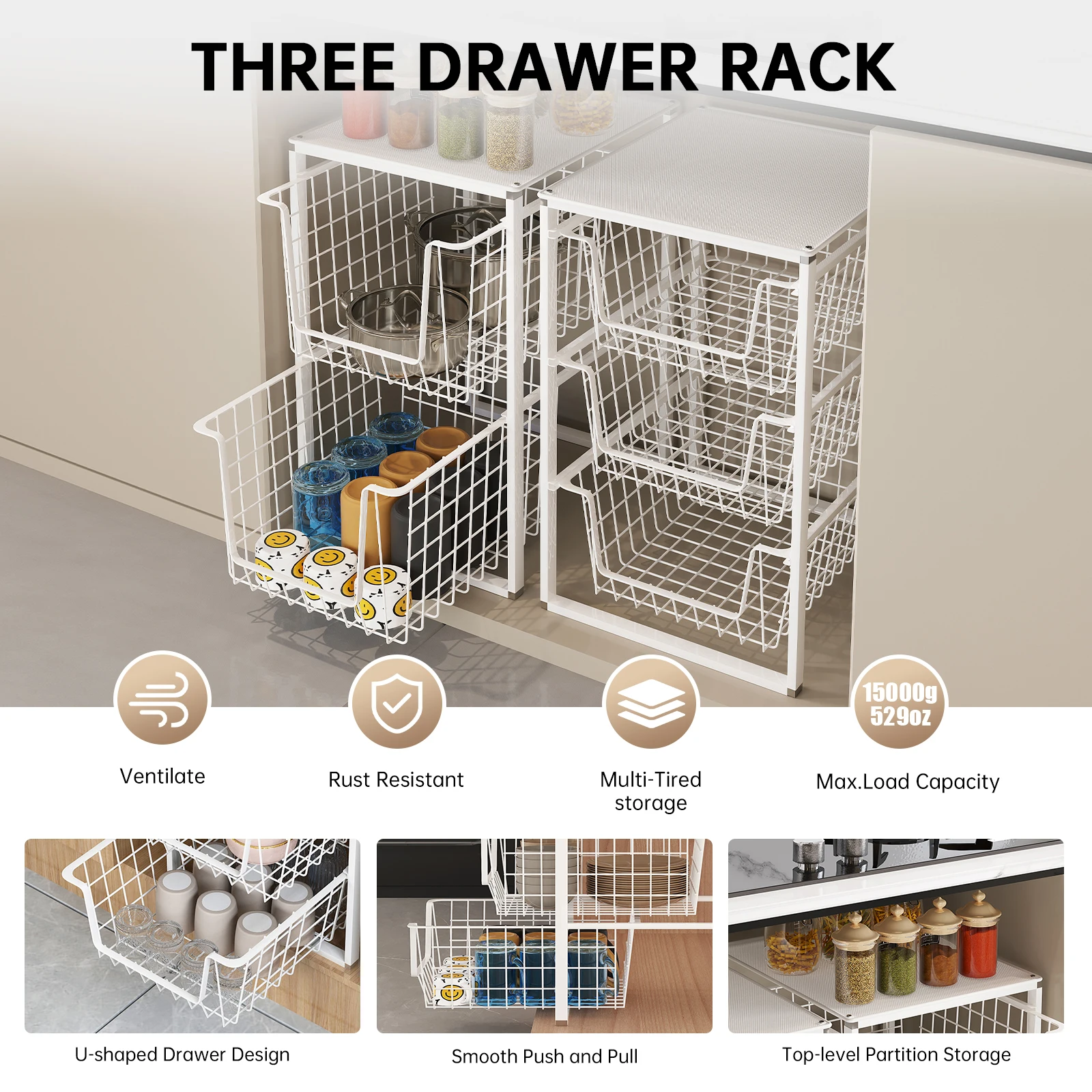 Kitchen Pull-Out Storage Rack - огляд і ціна Kitchen Appliances Built In