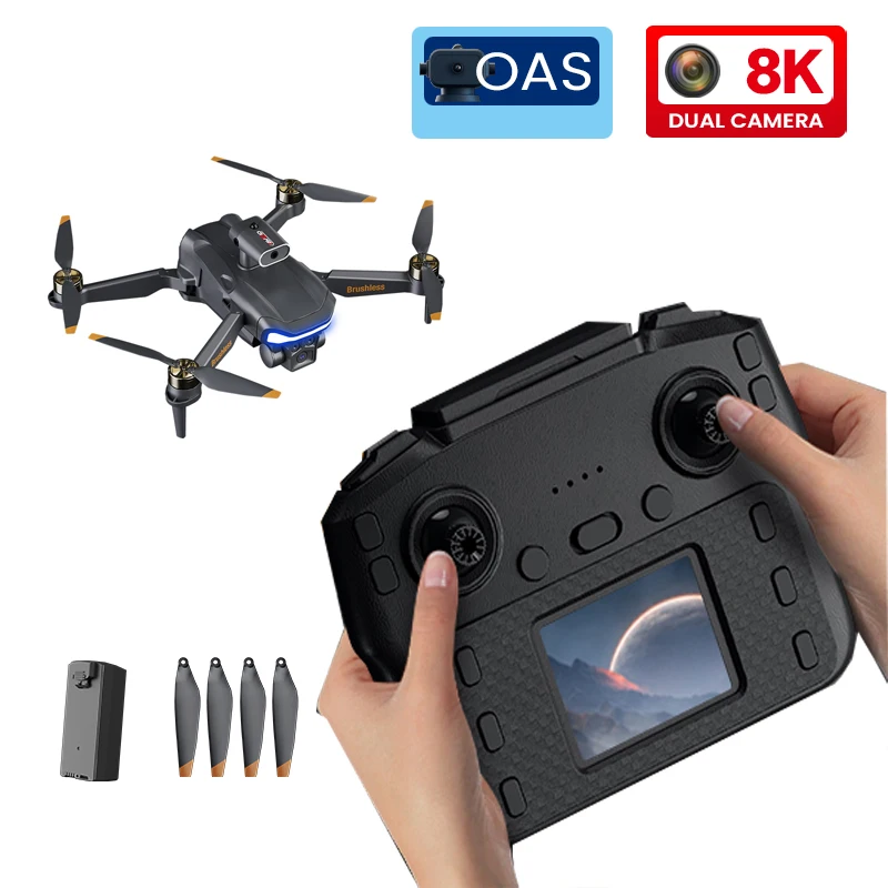 

Jjrc X35 Drone with Screen Remote Control Brushless 8K Dual Camera Panoramic Obstacle Avoidance Function Optical Flow Positioning Foldableing Camera Drone