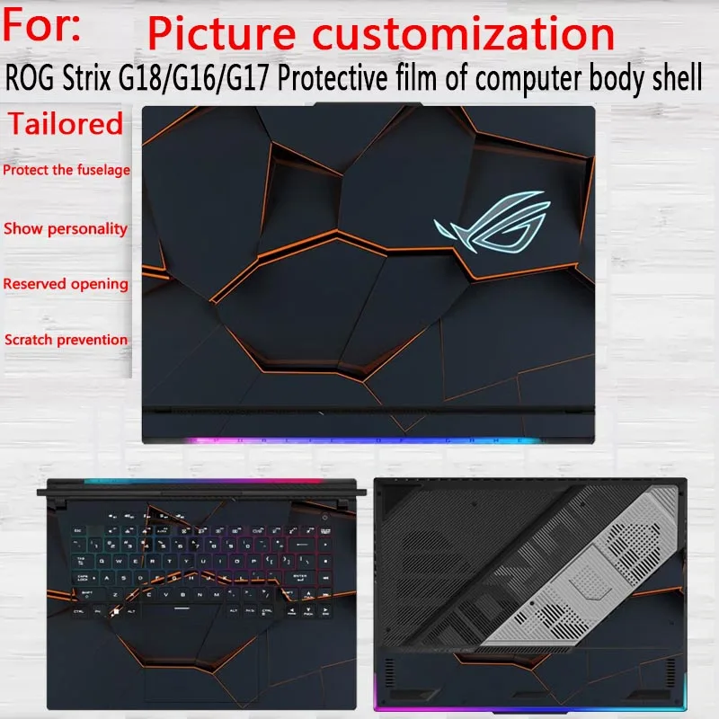 ل ASUS ROG Strix SCAR 18/16 2025/2024 ملصق G835L/G815/G635L/G615L طبقة رقيقة واقية Strix G18/G16 دفتر الجسم شل فيلم