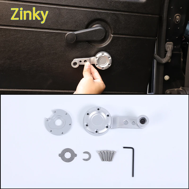 

Aluminum Alloy + Stainless Steel Door Window Winder Crank Handle Suitable for Land Rover Defender 110 2004-2018 Replacement