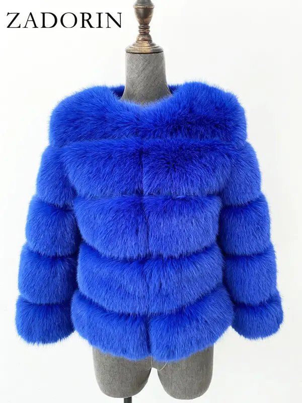 ZADORIN S-6XL Mink Coat Winter Black White Faux Fur Coat Woman Elegant Fluffy Faux Fur Jacket Top Short Fur Coats Woman Clothing - Image 5