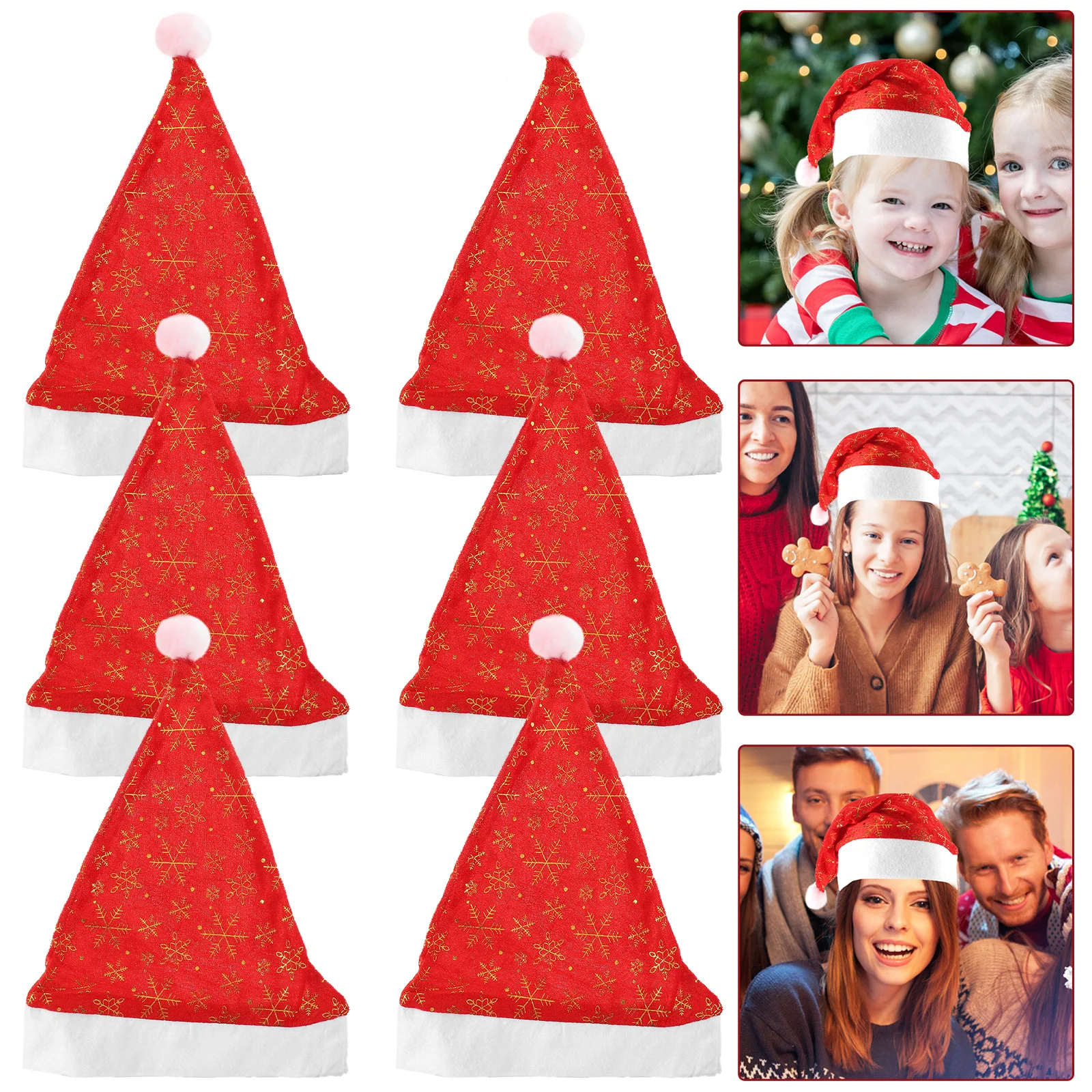 

6 Pcs Santa Hat Party Headwear Gifts Small Festive Chirstmas Santas Holiday Headband Child