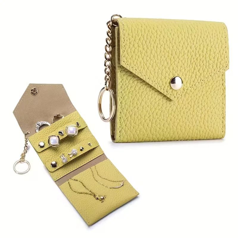 Pu Leather Jewelry Storage  Travel Jewelry Case Leather Jewelry Roll Bag Luxurious For Travel Gift For Women Carry-On Bag