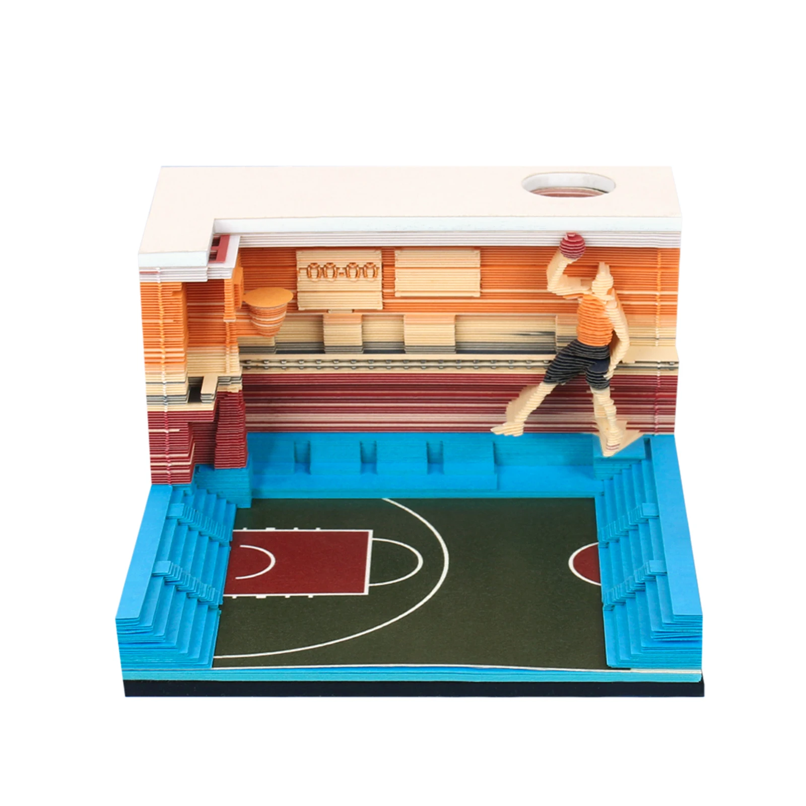 Omoshiroi Block 3D Memo Pads Basketball Court Block Notes 198Sheets 3D Notepad Mini 3D Sticky Notes Boyfriend Scrapbook Gifts