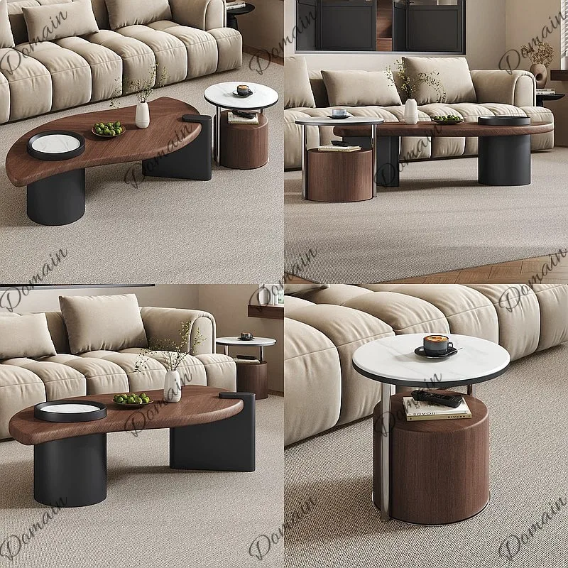 Retro Minimalist Coffee Table Set Irregular Shape Living Room Small Space Designer  New High-End Side Table