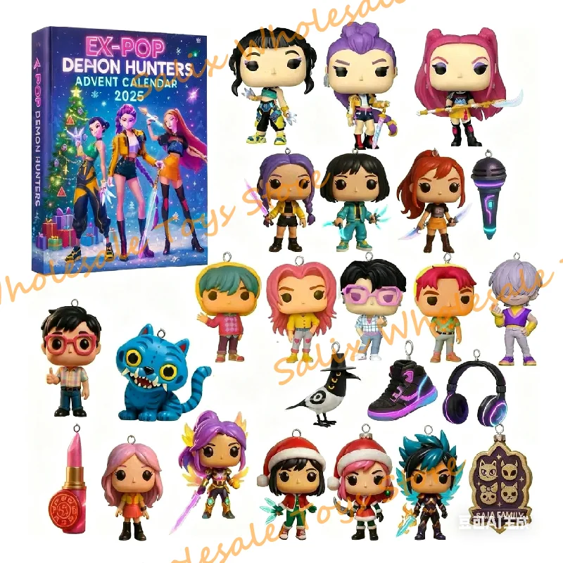 متوفر 2025 Kpop شيطان الصيد 24 قطعة PVC مجيء عيد الميلاد التقويم مفاجأة صناديق عمياء لجميع القديسين صندوق غامض الهدايا اللعب #2