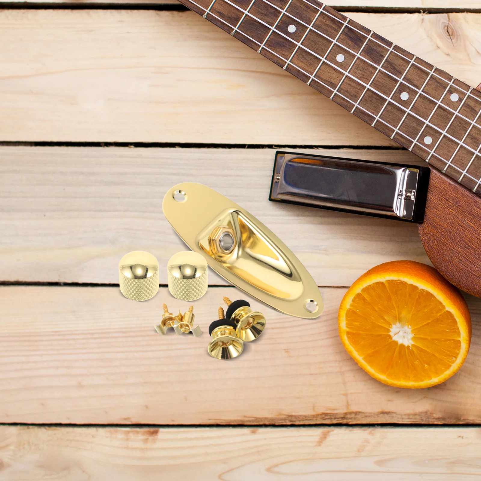 

Guitar Accessories Set for Electric Guitar Black Output Input Endpin Jack Metal Knobs Strap Buttons Cap String Tree Repair Tool