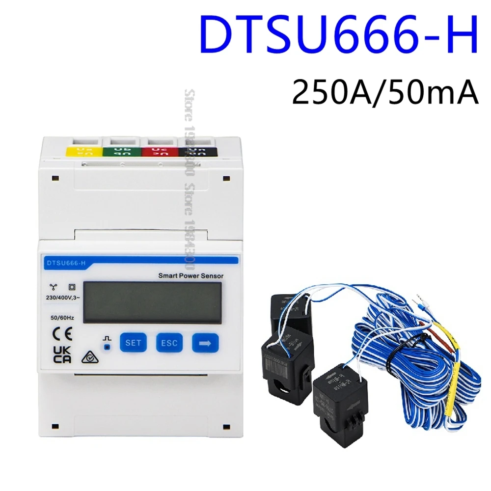 

DTSU666-H 250A/50mA Power Sensor Electricity Energy Smart Meter 3 Phase 4-Wire RS485 Modbus