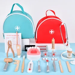 Juego de rol médico para niños, disfraz de dentista, juguetes de madera, Kit de simulación de accesorios de herramientas de Hospital