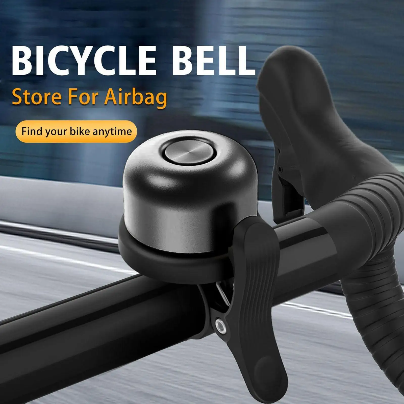 Classic Bike Bell Black For Airtag Waterproof Airtag Bike Mount Bicycle Bell For Air Tag Gps Tracker Under Bike