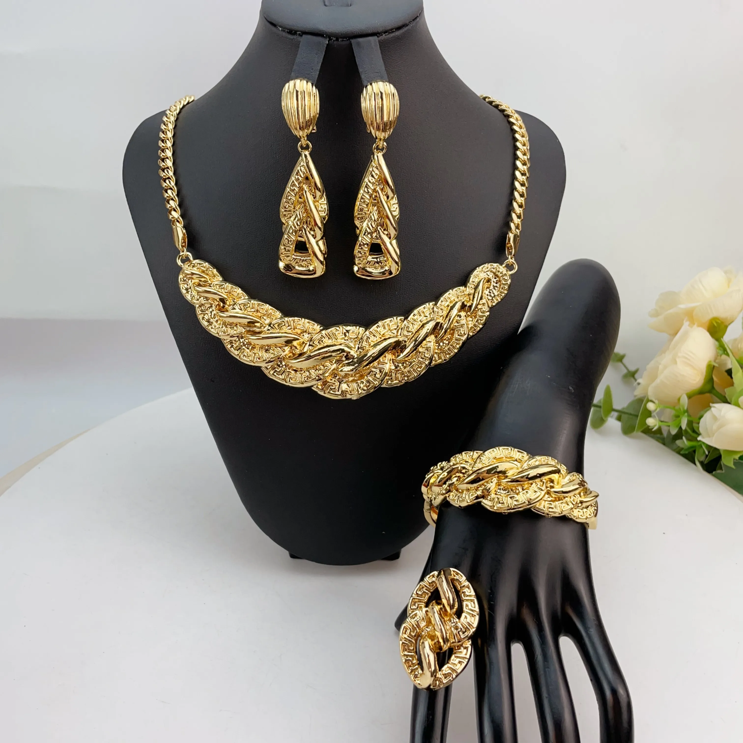 

Latest Brazilian Exquisite Handmade Beautiful Necklace Wedding Party Accessories Fashion Women Jewelry Set FHK23781