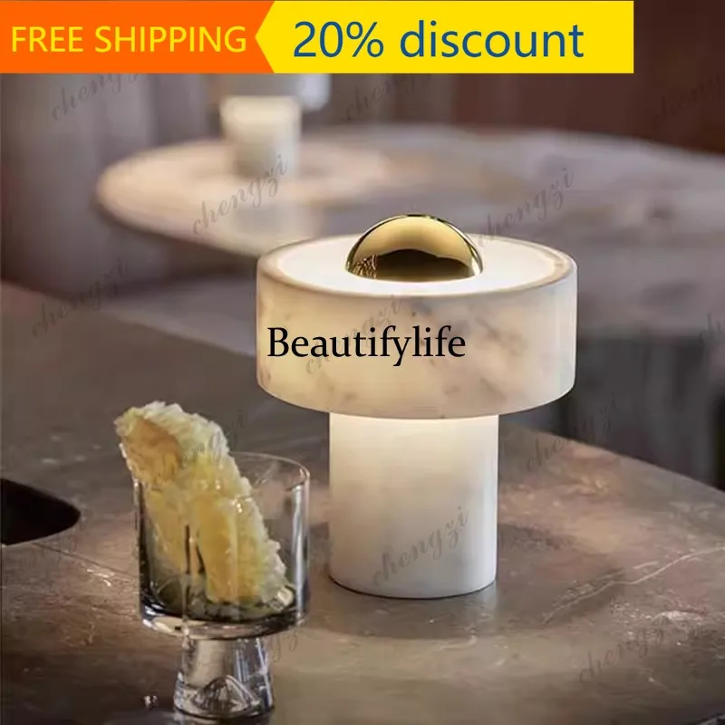 CC Modern simple marble table lamp designer showroom high-end table lamp bedroom living room bedside lamp