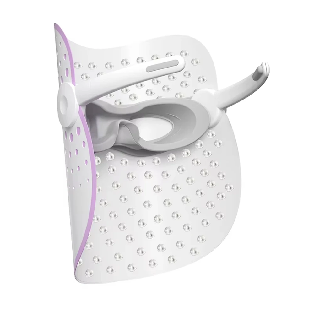 2024 Maschera fotonica portatile per ringiovanimento della pelle dal design moderno Dispositivo per maschera di bellezza a LED bianco Macchina per terapia della luce fotonica a 7 colori