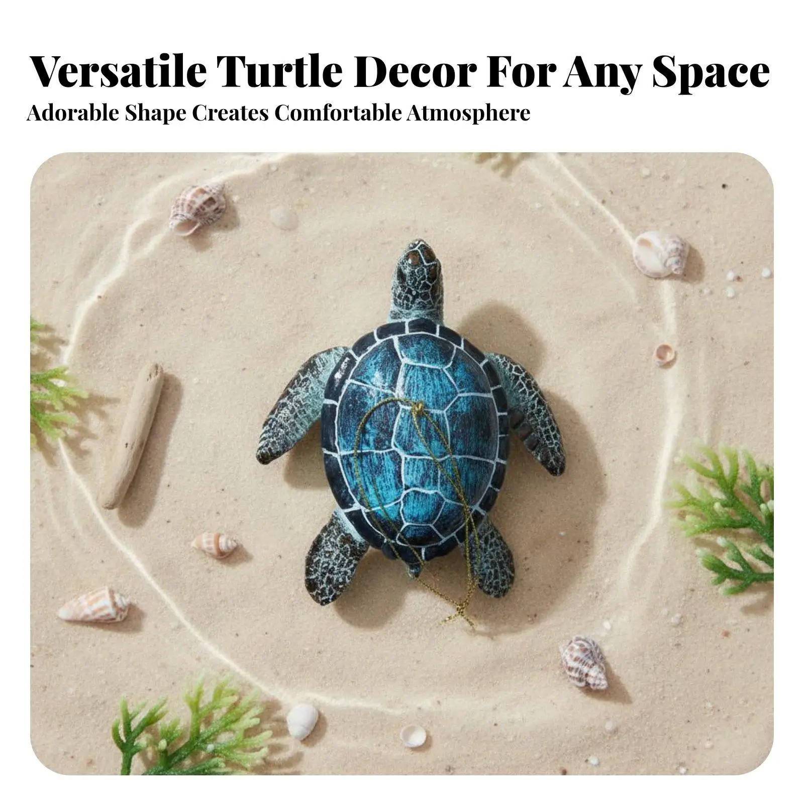 Hand Painted Resin Turtle Figurine for Aquarium Tank Decor Terrarium Ornament Coastal Home Accent for Turtle Enthusiasts Micro