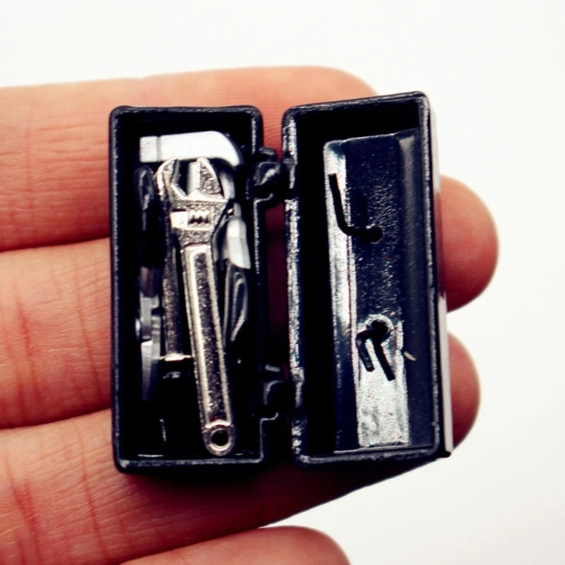 مجموعة أدوات البستنة المصغرة للأطفال نشاط اللعب التظاهري مع صندوق أدوات خارجي لإعداد مشهد بيت الدمية A2UB