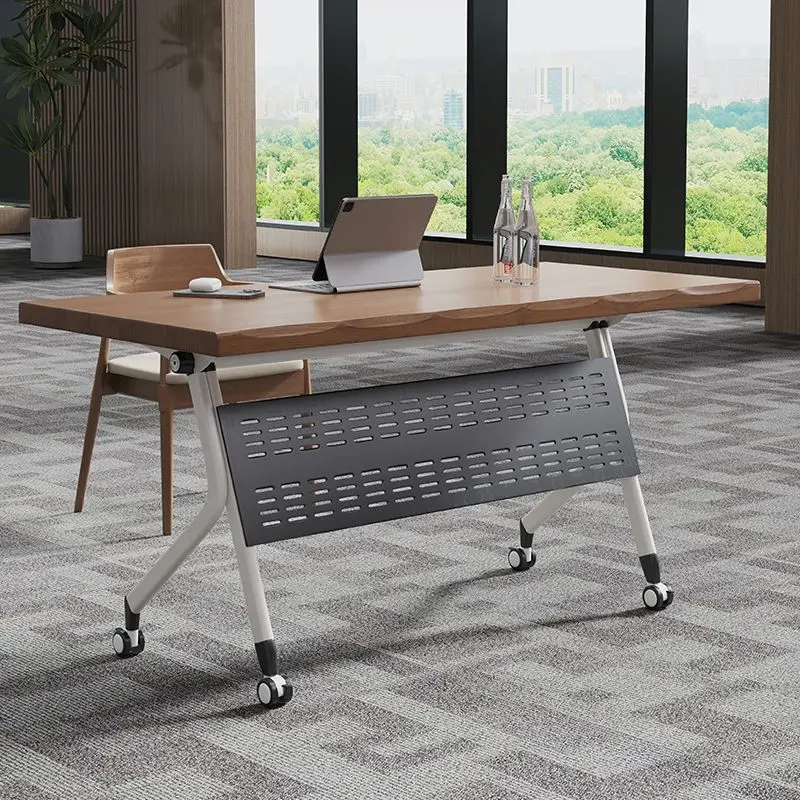 Solid Wood Folding Conference Table Movable Splicing Combination Office Multi-function Negotiation High-end