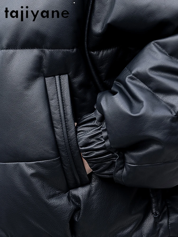 TAJIYANE 100% pelle bovina piumino d'oca colletto alla coreana corto piumino in vera pelle donna capispalla invernale abbigliamento donna 2025