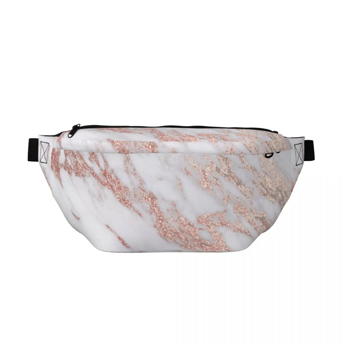 

Crossbody Waist Bag Black And Gold Glitter Pattern Men Women Adjustable Fanny Pack Travel Running Money Phone Pouch Chest Bag