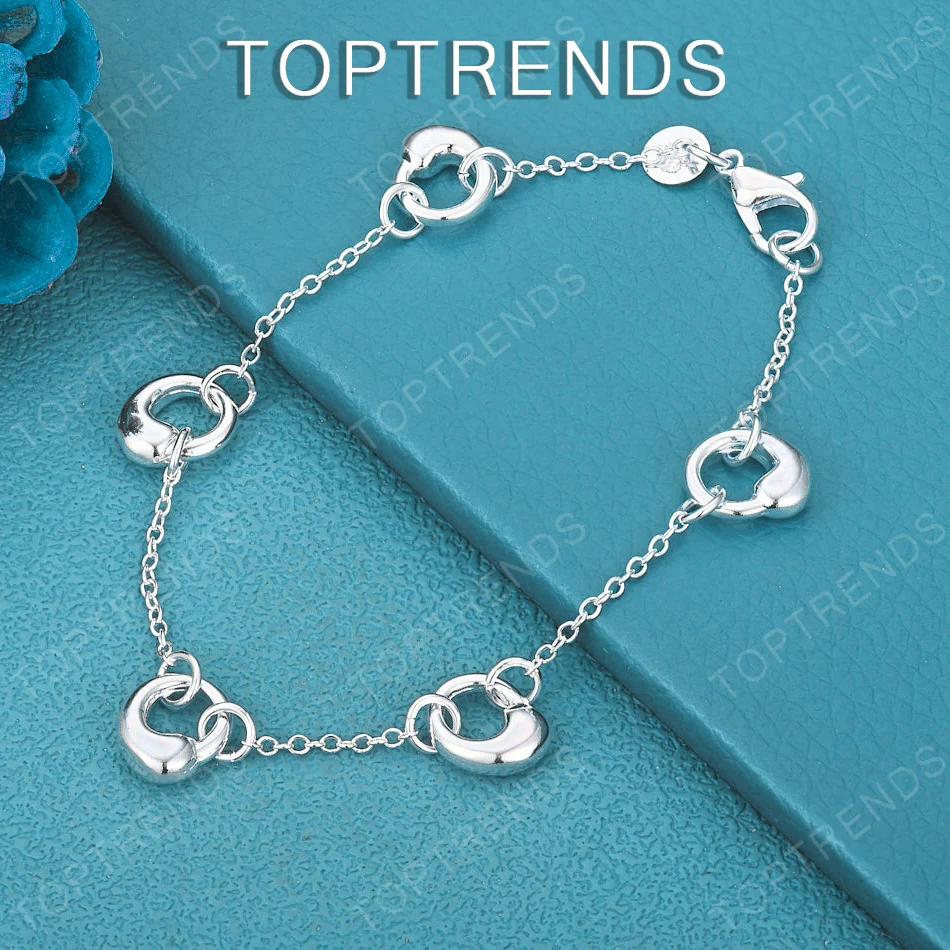 Fashion Charming Jewelry 925 Sterling Silver Water Droplets Bracelet For Women Engagement Wedding Birthday Party Exquisite Gift