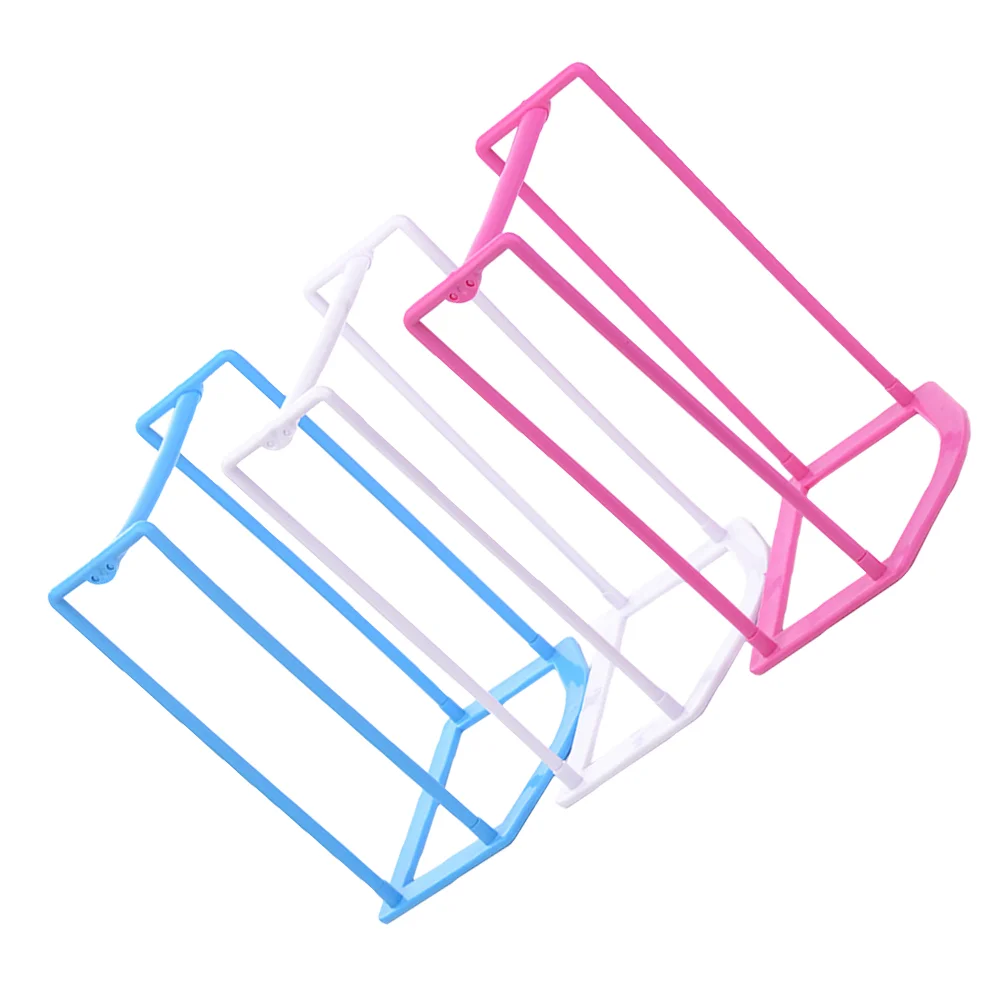 

3 Pcs Plastic Clothes Storage Rack Coat Hanger Holders Non Perforating Racks Household Hanger ganizers Finishing Shelf Easy