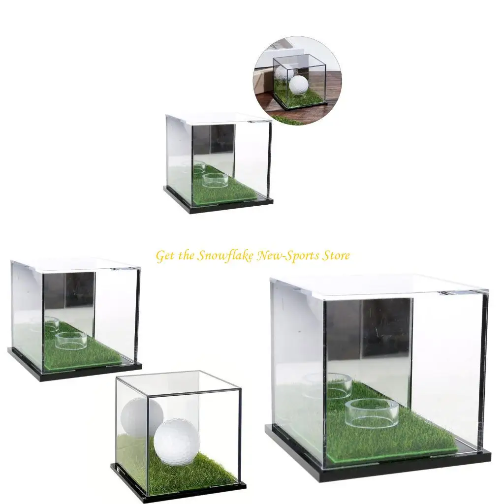 

E56D Acrylic Golf Balls Display Case Square Display Holder Stand Clear Golf Balls Case for Displaying Autograph Collection