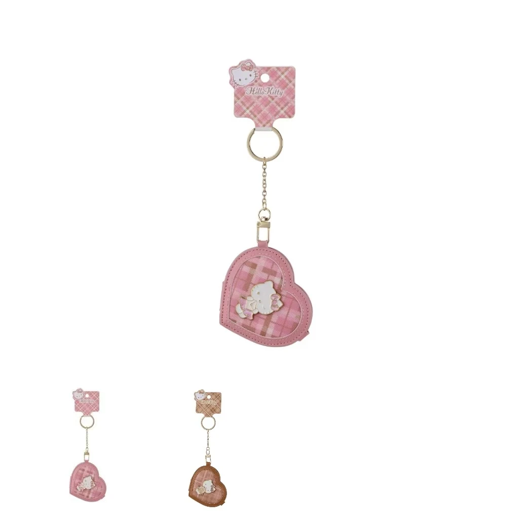 

Sanrio Hello Kitty Vintage Plaid Mirror Keychain - Retro Style Cute Pocket Mirror, Fashion Keychain Accessories for Girls