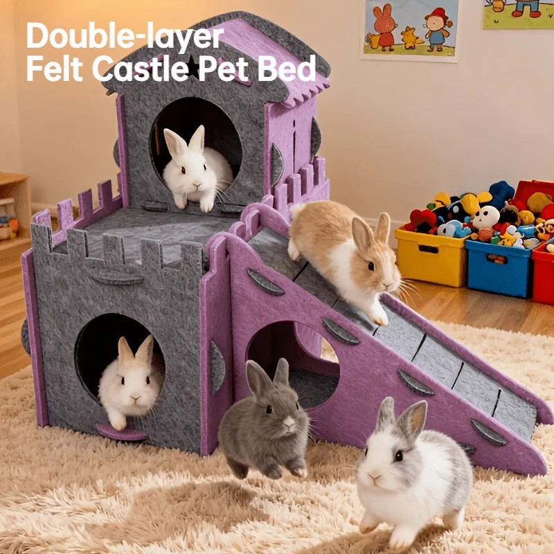 

Miniature Animal Kennels And Castle Hideouts Perfect Rabbits Guinea Chinchillas Suitable All Seasons Small pets Pet supplies